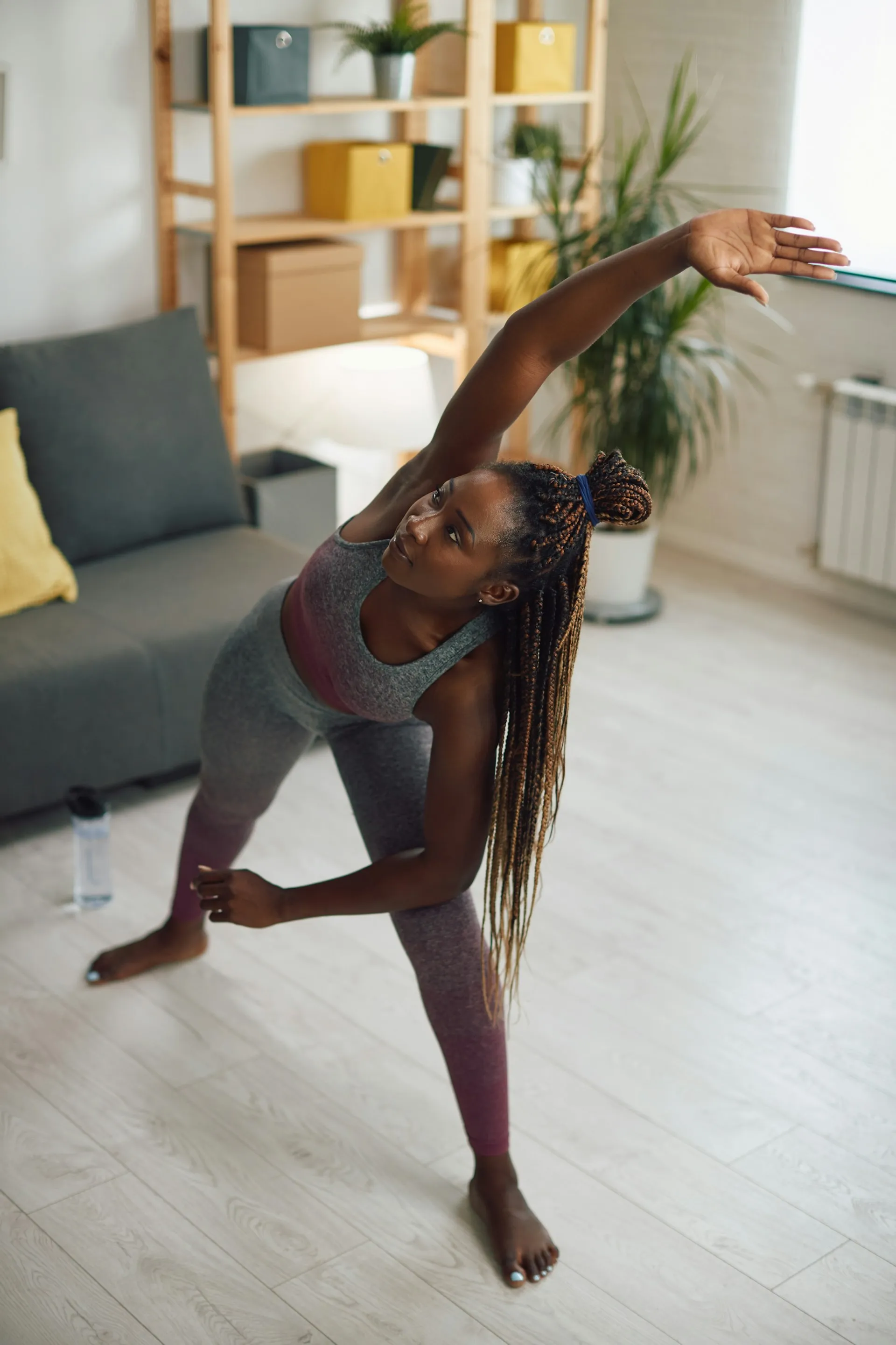 Woman doing yoga pose.